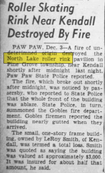 North Lake Roller Rink - Dec 03 1947 Article (newer photo)